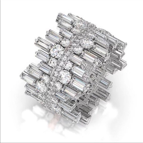 SQUARE 925 STERLING SILVER DIAMOND RING - Picture 6 of 7